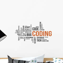 Word Cloud Coding Decal by Wallmonkeys Peel and Stick Graphic Wm183053 (Coding Decal)