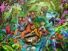 Tiger Jungle 500 Pieces (Sunsout Tiger Jungle 500 pc Jigsaw Puzzle)