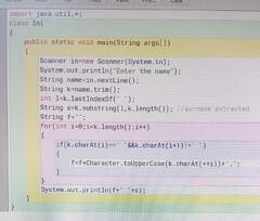 Write a program in java to the initials of the first and ...