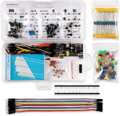 Smraza Basic Starter Kit for Arduino,Breadboard Power Supply Jumper Wires (TODOELEC Electronics Basic Component Starter Kit with Breadboard Power Supply Jumper Wires Resistors Capacitors LED Compatible with Arduino Raspberry Pi)