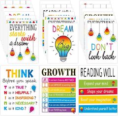 12 Light Bulb Moments Inspirational Quotes s for Classroom Signs Rainbow Motivational (Schoolgirl Style Mini s Light Bulb Moments Set)