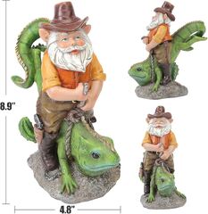 Amazon: OSROENE Funny Gnome Statues Garden Gnome Riding ...