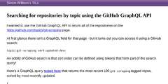 Searching for repositories by topic using the GitHub GraphQL API ...