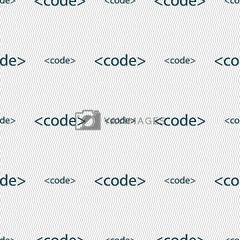 Code sign icon. Programming language symbol. Seamless abstract ...