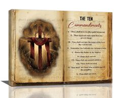 The Ten Commandments 10 Commandments Bible Verse Christian Religion Scripture Painting swork (The Ten Commandments)