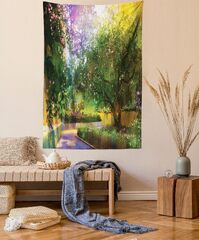 Lunarable Fantasy Tapestry King Pathway of Secret Paradise Garden with Magic Sun Rays on Bushes Naturework