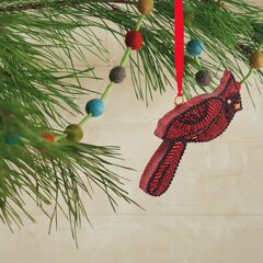 Northern Cardinal Ornament Old World Christmas (Hallmark Beaded Cardinal Bird Wood Christmas Ornament)