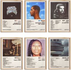 ManRule Drake Set of 6 Album Cover s 8 by 12 Music s for Room Aesthetic for Teens Room UN (Drake s Album Cover s Music s Room Aesthetic Set of 9 for Teen and Girls Dorm Un)