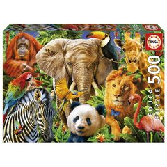 Educa Wild Animal Collage 500 Piece Jigsaw Puzzle (Educa Borras 500 Pieces Wild Animals Collage Puzzle)