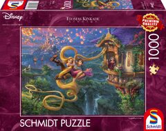 Schmidt Spiele 58034 Thomas Kinkade, Disney, Rapunzel Tangled Up in Love, 1000 Piece Jigsaw Puzzle