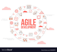 Agile development concept with icon set template Vector