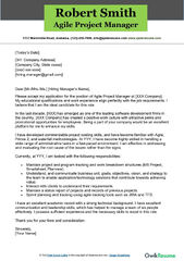 Agile Project Manager Cover Letter Examples - QwikResume