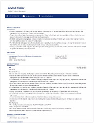 Agile Project Manager Sample & Ready To Use Example | ShriResume