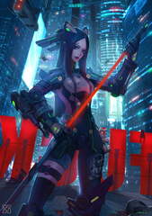 Cyberpunk 2077 (Anime Girl Warrior Cyberpunk)