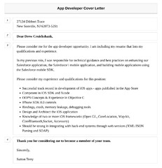 App Developer Cover Letter | Velvet Jobs