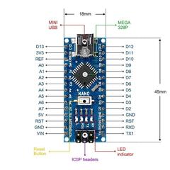 LAFVIN Nano.0 Nano Board ATmega328P 5V 16M Micro-Controller Board Compatible with Arduino IDE (Arduino Nano)