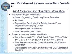 DoD Architecture Framework Version ppt