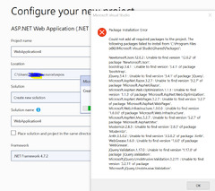 installation - Visual Studio 2019 Project creation Issue - Stack ...