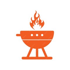 Premium Vector | Bbq grill simple and symbol icon with smoke or ...