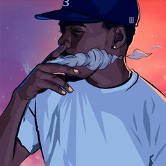 A Man In A Blue Cap Smoking A Cigarette ...