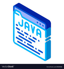 Coding language java system isometric icon Vector