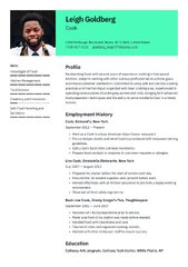 Cook Resume Example & Writing Guide · Resume.io