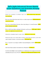 SAFe Agile Advanced Scrum Master Exam Questions and Answers