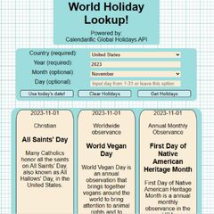 Create a World Holiday Search Engine using HTML, CSS, and JavaScript