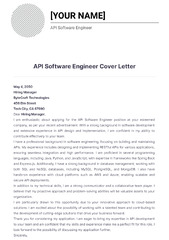 API Software Engineer Cover Letter - Edit Online & ...