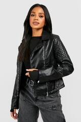 boohoo Faux Leather Moto Jacket (Faux Leather Biker Jacket)