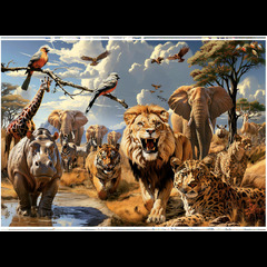 Wild Animals 1000 Piece Puzzle by Educa (Educa 1000 PC Wild Animals Collage Puzzle)