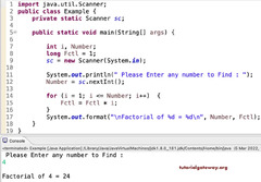 Java Program to find Factorial of a Number