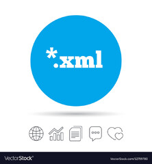 File document icon xml button Royalty Vector