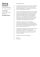 Full Stack Developer Cover Letter Example (Free Guide)