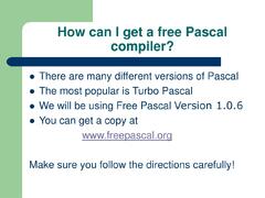 PPT - Introduction to Pascal PowerPoint Presentation, ...