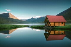 : landscape, mountains, lake, water, nature, reflection ...