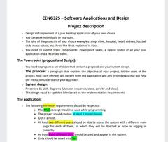 Solved CENG325 - Software Applications and Design Project | Chegg