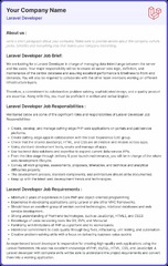 Laravel Developer Job Description