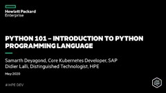 Python 101 - Introduction to Python Programming Language