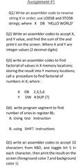 Solved Q1) Write an assembler code to reverse string X in | Chegg