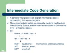 Intermediate code generation