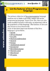 List the features of Java Programming language ?