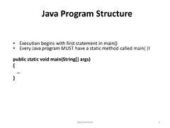 Java Program Structure