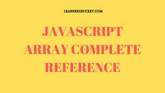 Javascript array: Complete reference - LearnersBucket