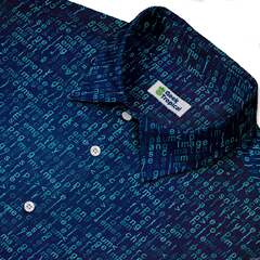 Javascript Computer Code Blue Button Up Shirt