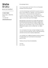 Javascript Developer Cover Letter: Sample & Guide [Entry Level   ...