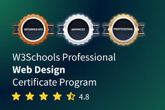 W3Schools (Intermediate W3Schools Professional Web Design Certificate Program)