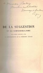 De la suggestion et du somnambulisme dans leurs rapports avec la jurisprudence et la médecine légale (La suggestion, son rôle dans l'éducation)