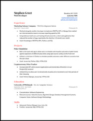 Junior Web Developer Resume Example .Docx (Word ...