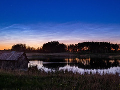 lake, the evening, Canada, hut, lake, evening ...